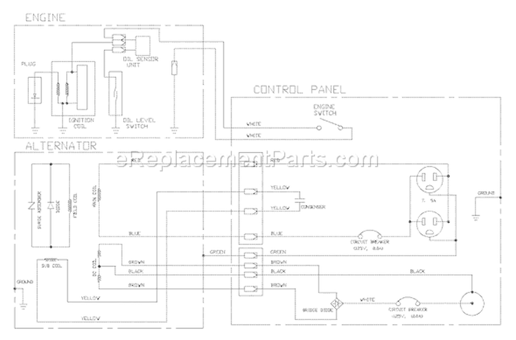 Page C Diagram and Parts List for 1666-0  Briggs and Stratton Generator